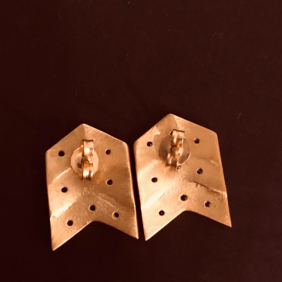 New Gold Chevron & Gold Star Earrings - Picture 4 of 7